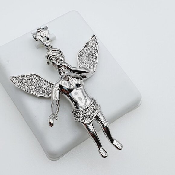 "925 Sterling Silver Plated CZ Pendant, INUS1BR091 - Picture 8 of 11